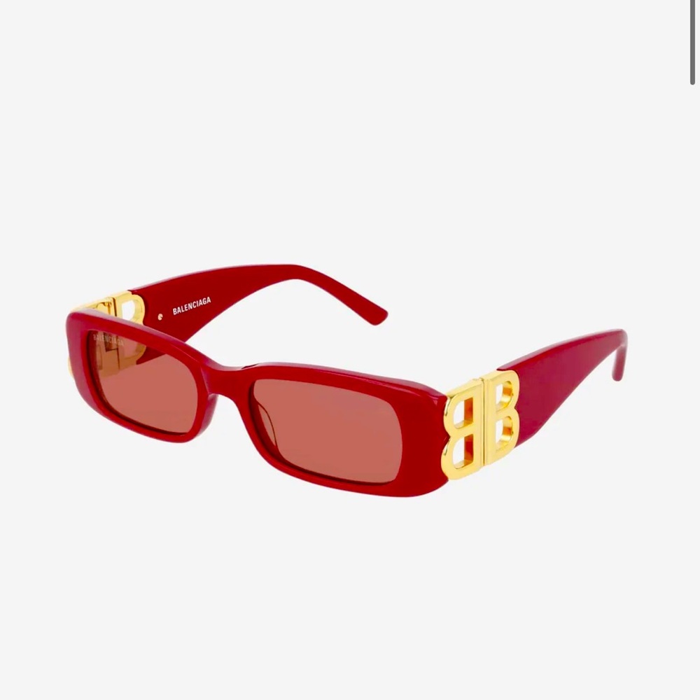 Red Dynasty Rectangle Sunglasses - image 1